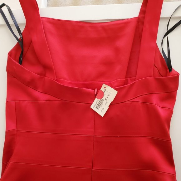 Suzi Chin for Maggy Boutique Red Satin Sleeveless Cocktail Dress | NWT | Size 2 - Picture 7 of 11